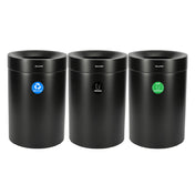 Alpine Industries ALP475-50-BLK-R-T-CO Compost Bin With Recycling Can And Trash Receptacle