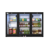 Koolmore BC-3DSW-BK - Back Bar Refrigerator, Three-section, 53"W X 20"D X 35"H