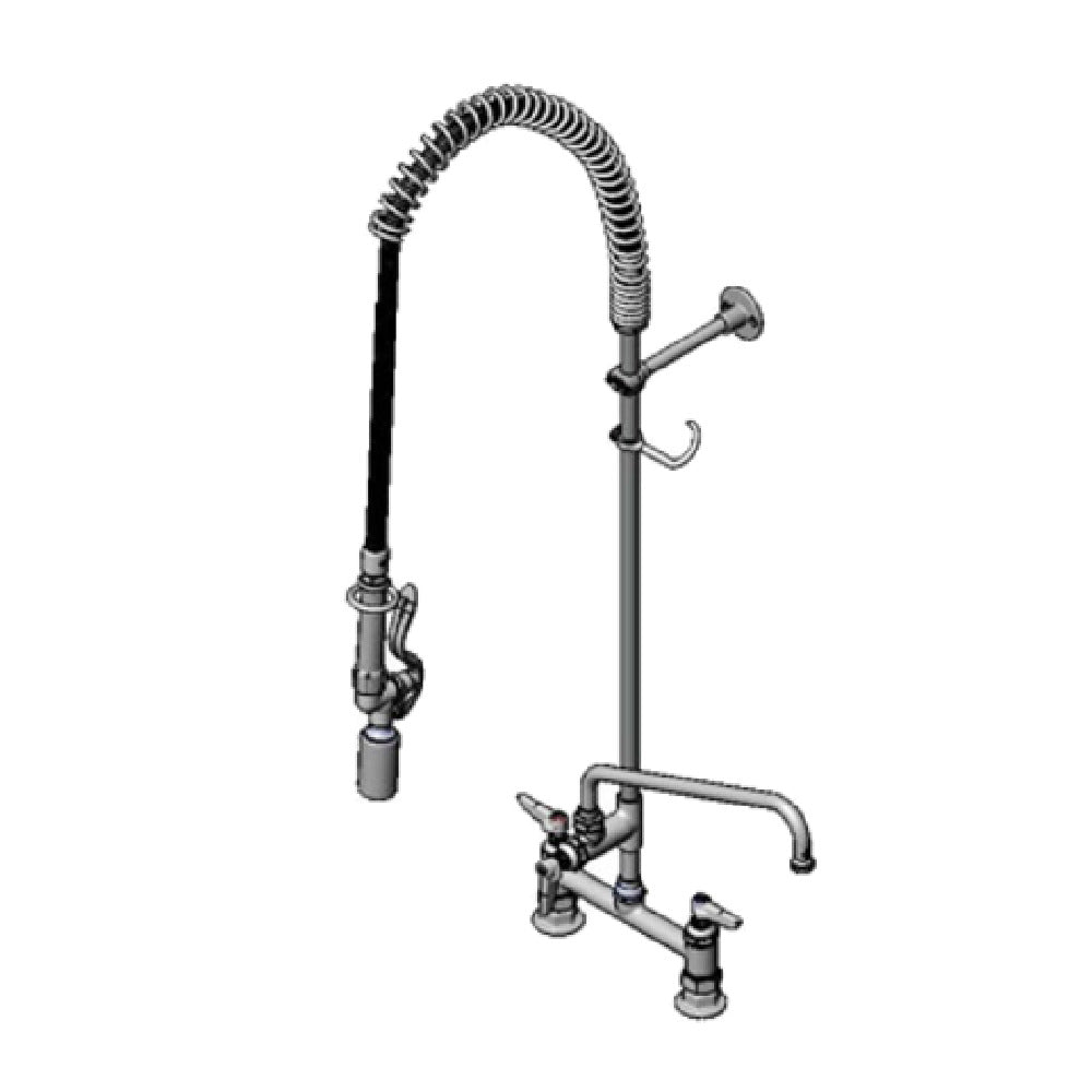 T&S Brass B-0123-ADF12-BJ EasyInstall Pre-Rinse Unit Deck Mount Base 8" Adjustable Center