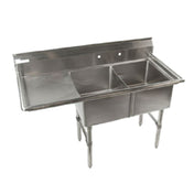 Klinger's Trading ECS2DL Economy Sink Two Compartment 52-1/2"W X 25-1/2"D X 41"H