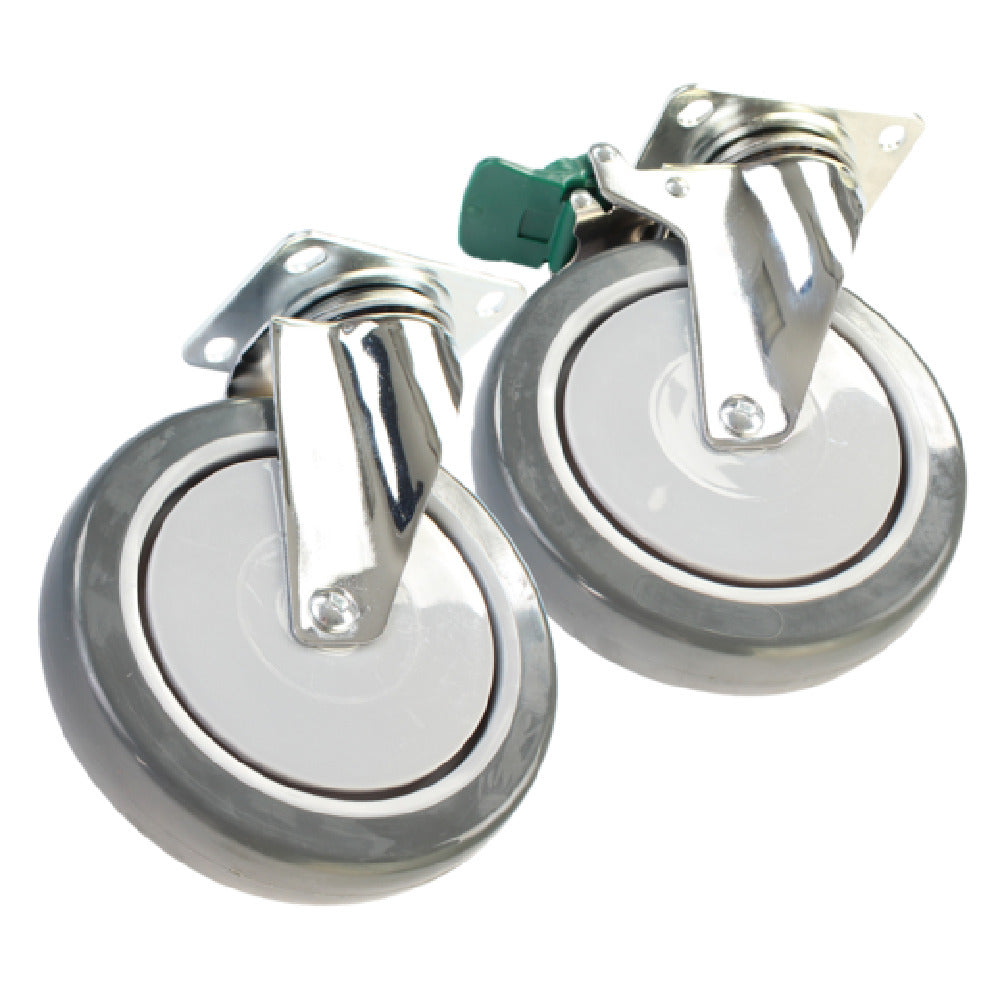 Forbes Industries 1681-SDL 6" Grey Wheel With Swivel-locking Tracking Caster Chrome Fork