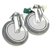 Forbes Industries 1681-SDL 6" Grey Wheel With Swivel-locking Tracking Caster Chrome Fork