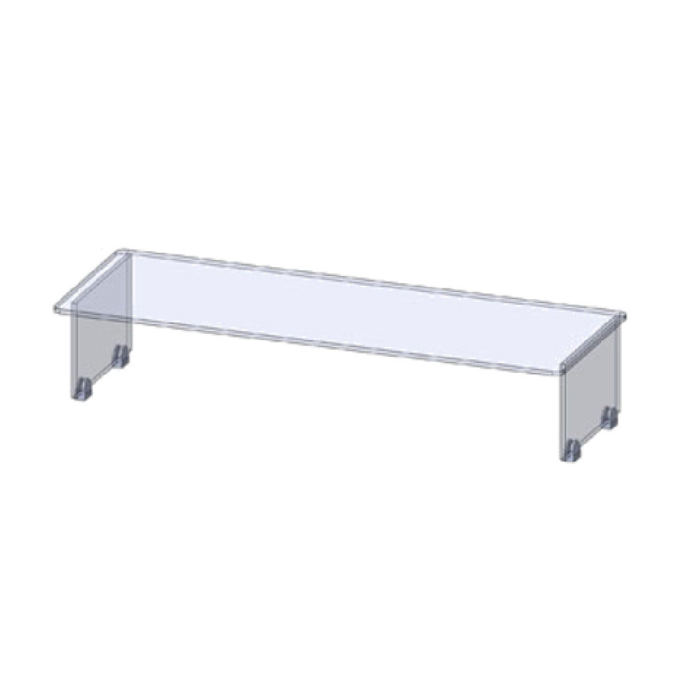 Premier Metal & Glass TMUS Infinity UV Bonded Fixed Self-Service Sneeze Guard Single Sided Guard With Top Shelf