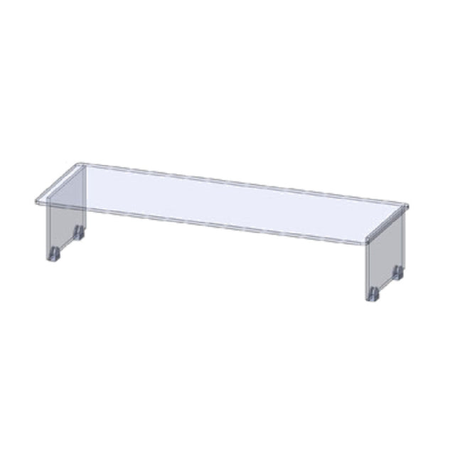 Premier Metal & Glass TMUS Infinity UV Bonded Fixed Self-Service Sneeze Guard Single Sided Guard With Top Shelf