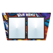 Hubert 40770 - Expressly HUBERT® Chalk Chef 2 Pocket Flat Top Menu Boards "Our Menu" - 26"L X 15"H