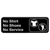 Royal ROY 394547 - Sign, 3" X 9", "No Shirt