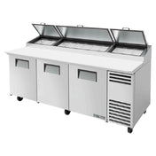 True Refrigeration TPP-AT2-93-HC Pizza Prep 33 41°F Pan Rail Stainless Steel Cover