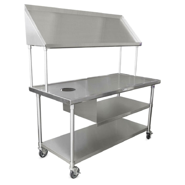 John Boos BT6-3063SSK Mobile Sorting Table 63" W X 30"D 16/300 Stainless Steel Flat Top With Marine Edge