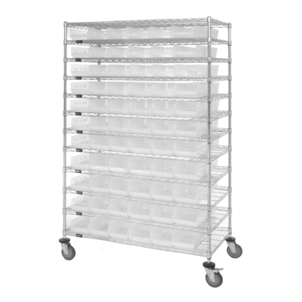 Quantum WR74-2472-176105CL Bin Wire Shelving System 72"L X 24"D X 74"H 600 Lbs. Load Capacity Per Shelf