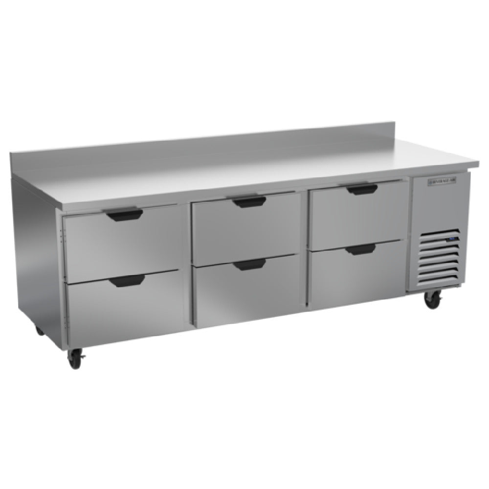 Beverage Air WTRD93AHC-6 Worktop Refrigerator Three-section 35-1/2" Working Height
