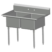 SPG 2N20 - Universal Stainless Sink, Two Compartment, 20" Front-to-back X 20" Wide Sink Compartment