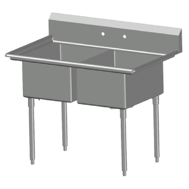 SPG 2N20 - Universal Stainless Sink, Two Compartment, 20" Front-to-back X 20" Wide Sink Compartment