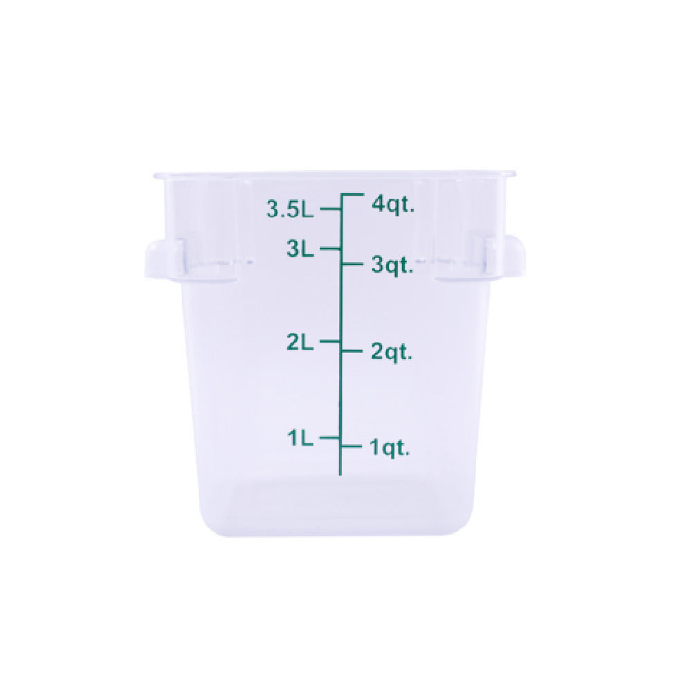 CAC China FS1P-SQ4C Food Storage Container 4 Qt. Square