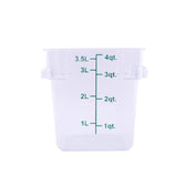 CAC China FS1P-SQ4C Food Storage Container 4 Qt. Square