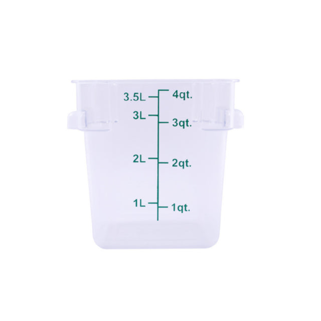 CAC China FS1P-SQ4C Food Storage Container 4 Qt. Square