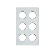 Vollrath 8241920 Miramar™ Template White Stone Color Accommodates (6) 78710 Stainless Steel 1-1/4 Quart