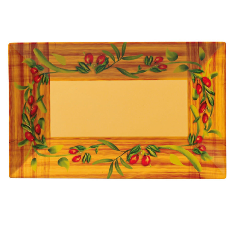 Yanco OL-212 Olive Plate 12"L X 7-1/2"W Rectangular