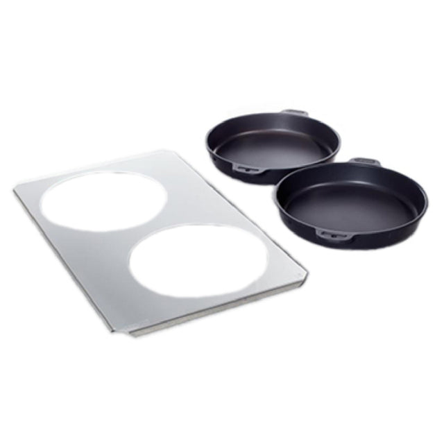 Rational 60.73.287 Roasting/Baking Pan "large Set" Steel Carrier Plate (1/1 GN) With 2 Pans (diameter 10")