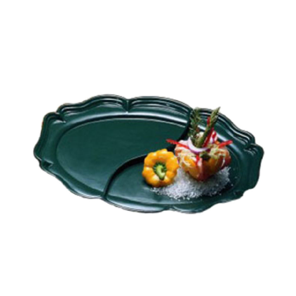 Bon Chef 2028DIVY Queen Anne Divided Platter 14-3/4" X 20" Aluminum With Ceramic-look Coating
