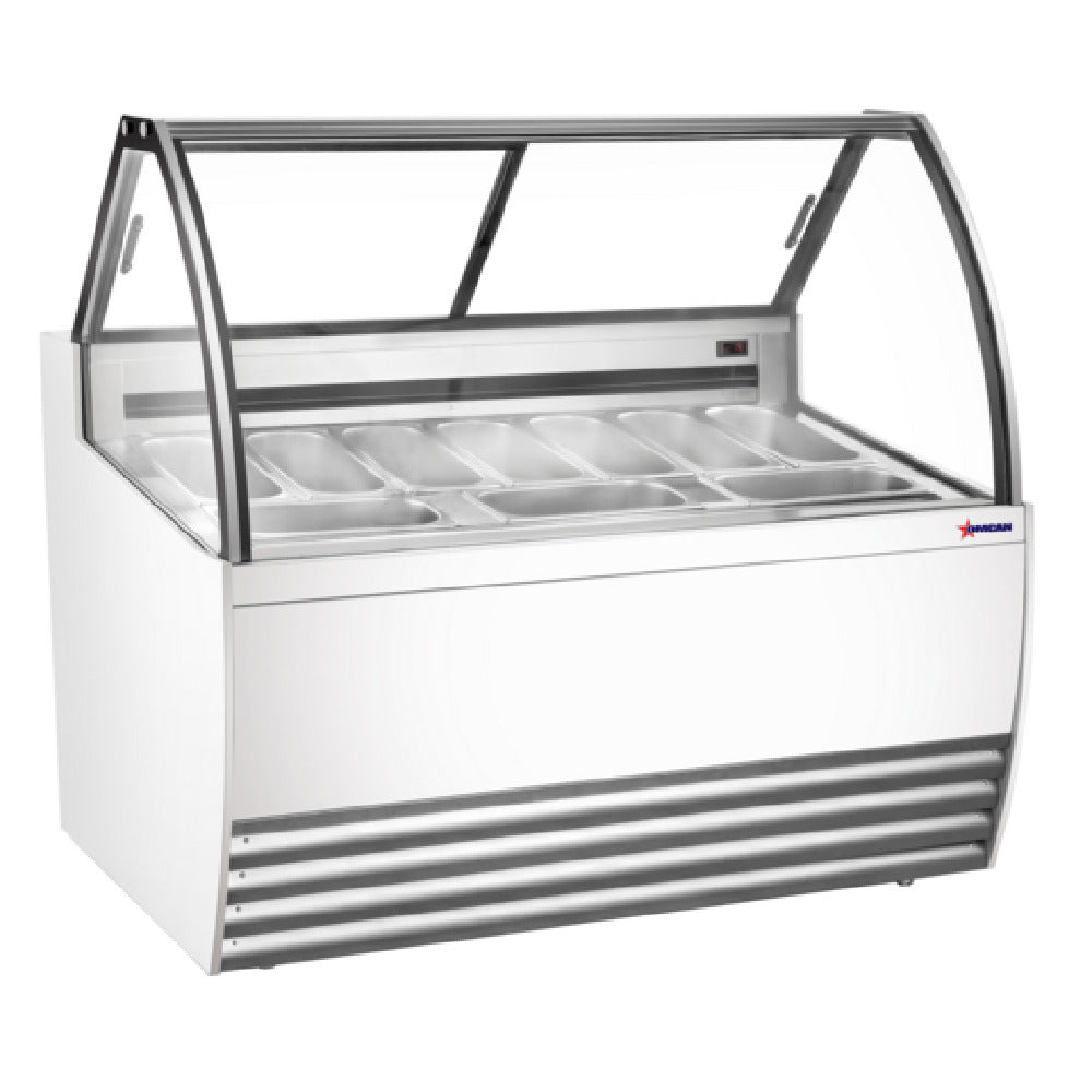 Omcan 47498 (FR-CN-0010W) Gelato Display Showcase 55"W (10) Pan Capacity