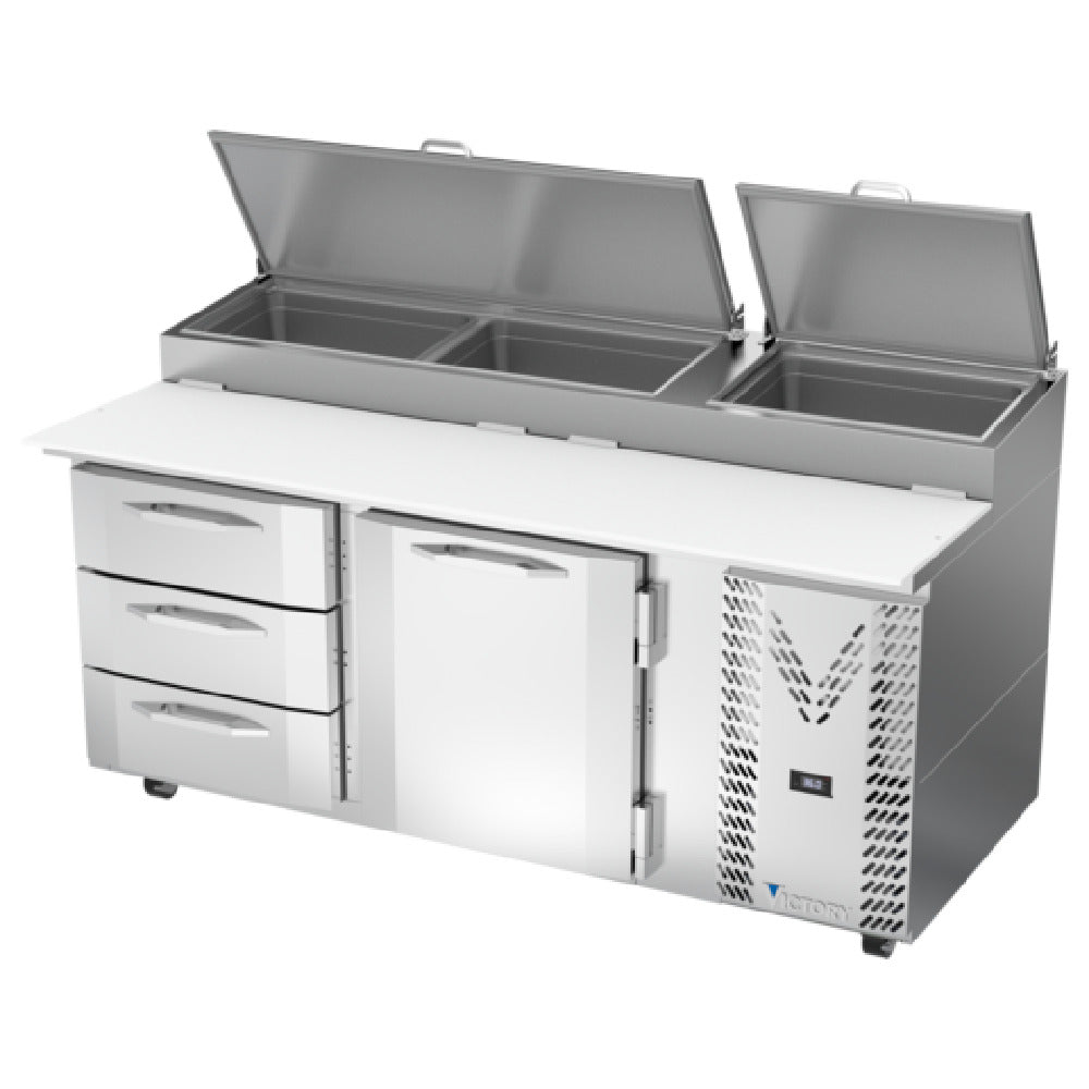 Victory VPPD72HC-3 Pizza Prep Table Powered By V-Core™ Two-section