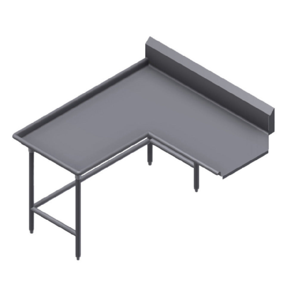 Winholt CDT-14-I-120L Island Clean Dish Table Left To Right 9" High Backsplash With 2" 45⁰ Return