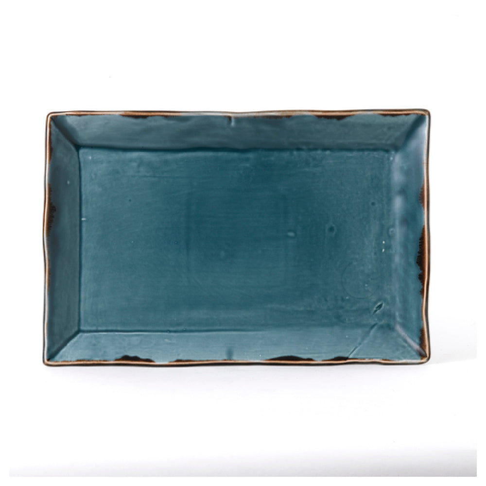 Arc Cardinal HBL00 Dudson Harvest Blue Rectangle Tray (L:11.25'' X W:7.5'') Vitrified Ceramic