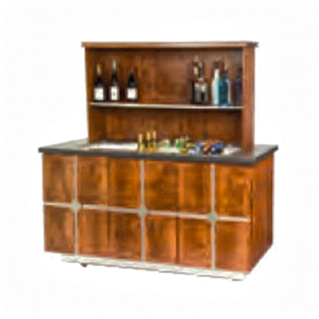 Lakeside 79857 Bristol Portable Back Bar 30"D X 60"W X 66"H Black Laminate Lower Interior