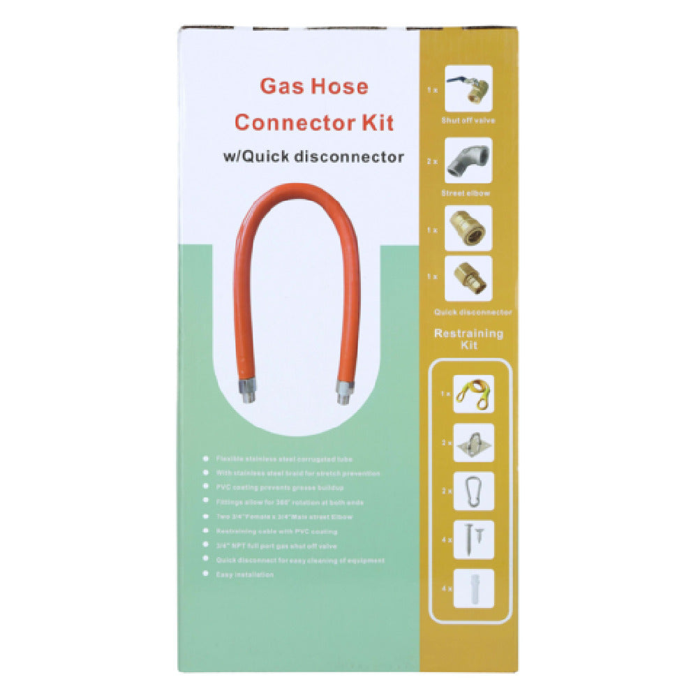 Empura EMGCK48 - Gas Connector Hose Kit / Assembly, 48" Mobile Gas Connector Hose Kit With 2 Elbows
