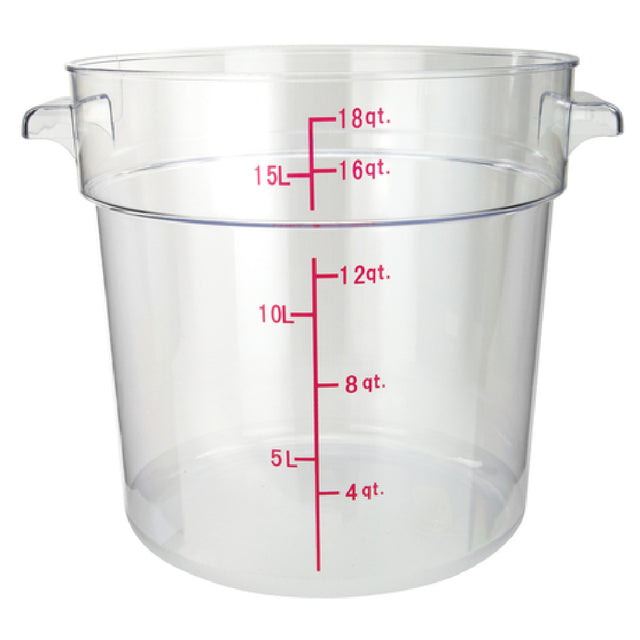 Winco PCRC-18 Food Storage Container 18 Qt. 12-1/4" X 14-1/8" X 12"H