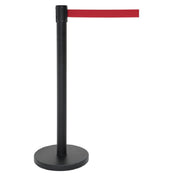 Hubert 57567 - Stanchion, Includes: (1) 40"H Post, (1) 14" Dia. Flat 30 Lb. Base With Protective Rubber Floor Guards & (1) 7' Red Belt