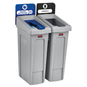 Rubbermaid 2007914 Slim Jim® Recycling Station 46 Gallon 2 Stream