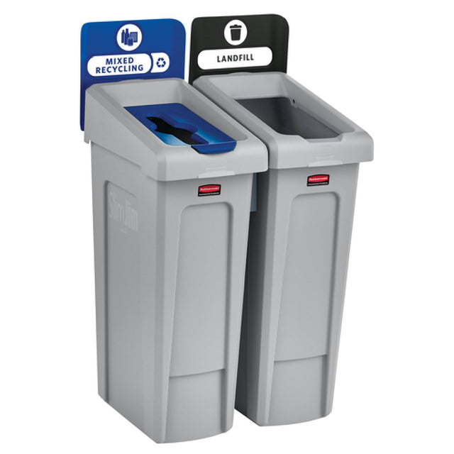 Rubbermaid 2007914 Slim Jim® Recycling Station 46 Gallon 2 Stream