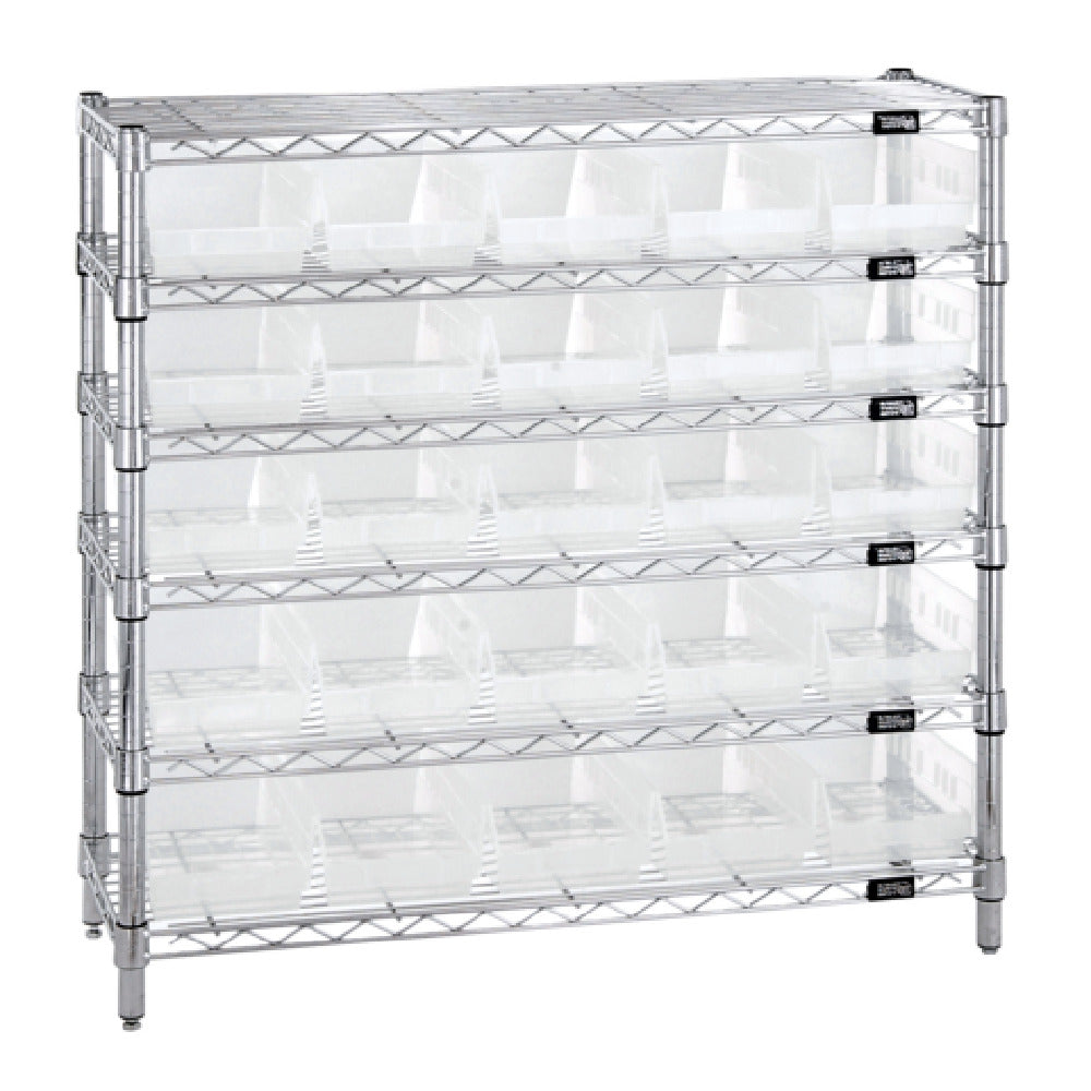 Quantum WR6-36-1236-102CL Bin Wire Shelving System 36"W X 12"D X 36"H Overall Size
