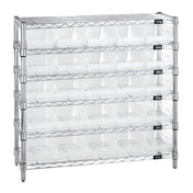 Quantum WR6-36-1236-102CL Bin Wire Shelving System 36"W X 12"D X 36"H Overall Size