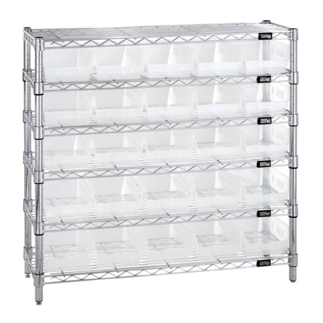 Quantum WR6-36-1236-102CL Bin Wire Shelving System 36"W X 12"D X 36"H Overall Size
