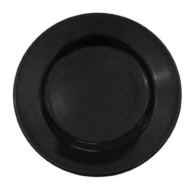 CAC China LV-7-BLK Las Vegas Plate 7-1/4" Dia. X 3/4"H Round