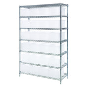 Quantum WR7-92080CL Bin Wire Shelving System 48"W X 18"D X 74"H 800 Lbs. Load Capacity Per Shelf