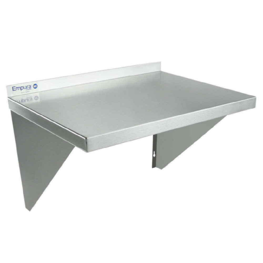 Empura 1824WS16G - Wall Mount Storage Shelf, 24"W X 18"D X 15.75"H, Heavy-duty 16 Gauge 430 Stainless Steel Shelf And Brackets