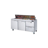 Blue Air BLPT72-D2R-HC - Sandwich Prep Table, Three-section, 72-3/8"W