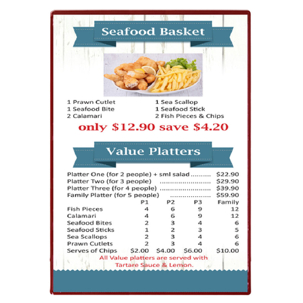 Menu Solutions H500G Menu Board Holds 11" X 17" Insert Single Panel