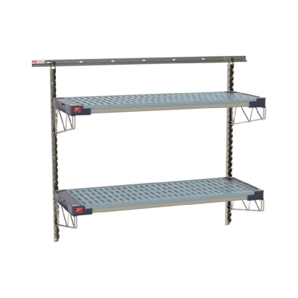 Metro SW-1848S4-45-2TIER - SmartWall Life Wall Shelving Kit, Two-shelf, Type 304 Stainless Steel Components: Wall Track
