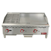 Omcan 48296 (CE-CN-12C24G) Griddle/Char-Broiler Combination Countertop Natural Gas