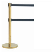Aarco HB-27BK HB-27BK Form-A-Line™ System Dual Retractable Belt Style Has A Polished Brass Finish