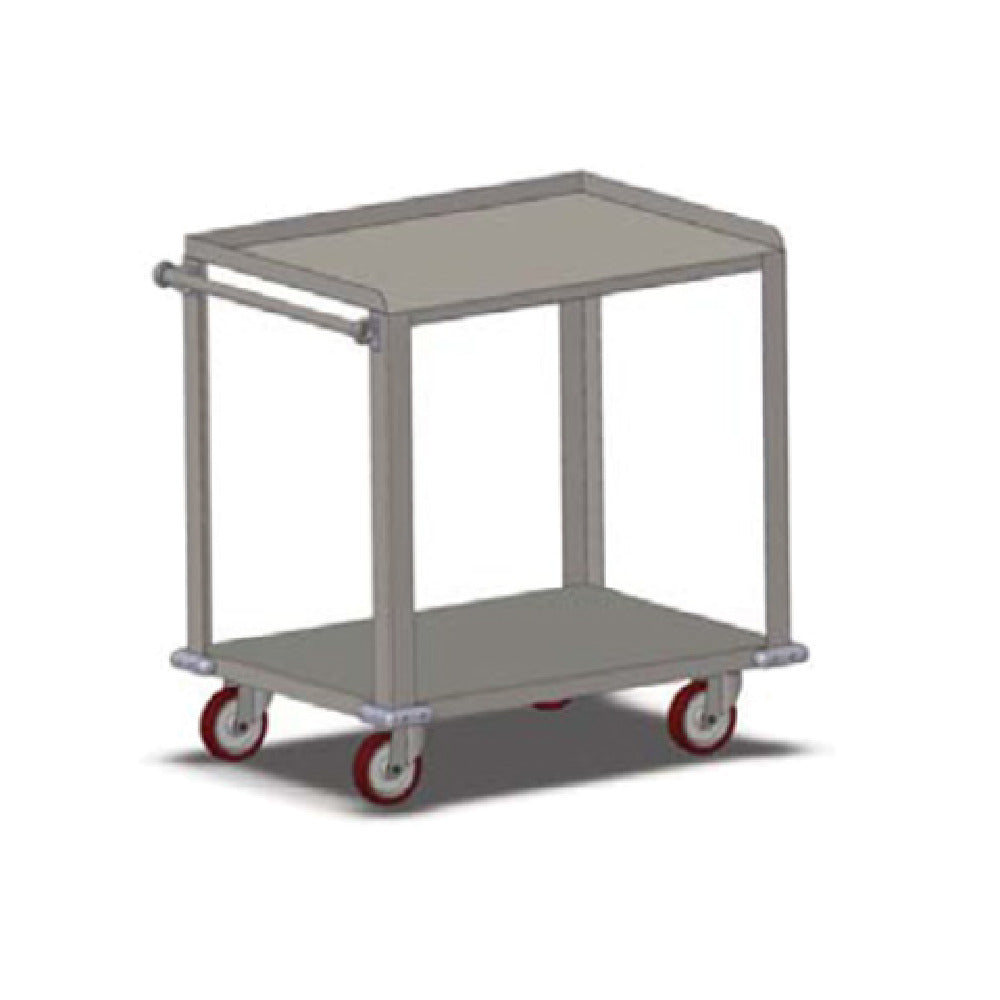 Carter Hoffmann UC3S2433 Three Shelf Utility Cart All Stainless Steel With 1" Square Stainless Steel Tube Uprights & Two Stainless Steel Shelves