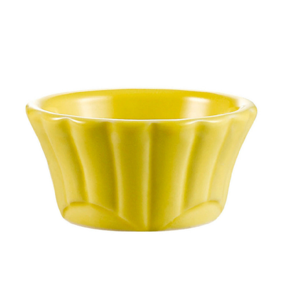 CAC China RMK-F6-Y RMK Ramekin 6 Oz. 4" Dia. X 1-3/4"H