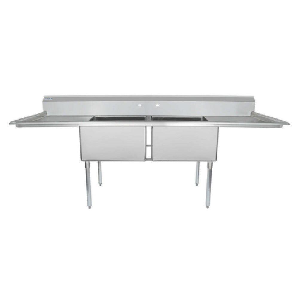 Empura ESD22424LR24 - Sink, 98"W X 29.5"D X 44.25"H, (2) Compartment