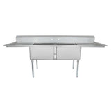 Empura ESD22424LR24 - Sink, 98"W X 29.5"D X 44.25"H, (2) Compartment