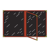 Menu Solutions RS140B Menu Cover Holds 5-1/2" X 11" Inserts Triple Panel Booklet With 4 Views