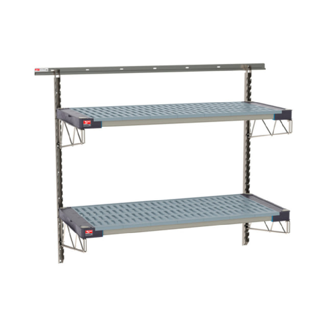 Metro SW-2148S4-45-2TIER - SmartWall Life Wall Shelving Kit, Two-shelf, Type 304 Stainless Steel Components: Wall Track